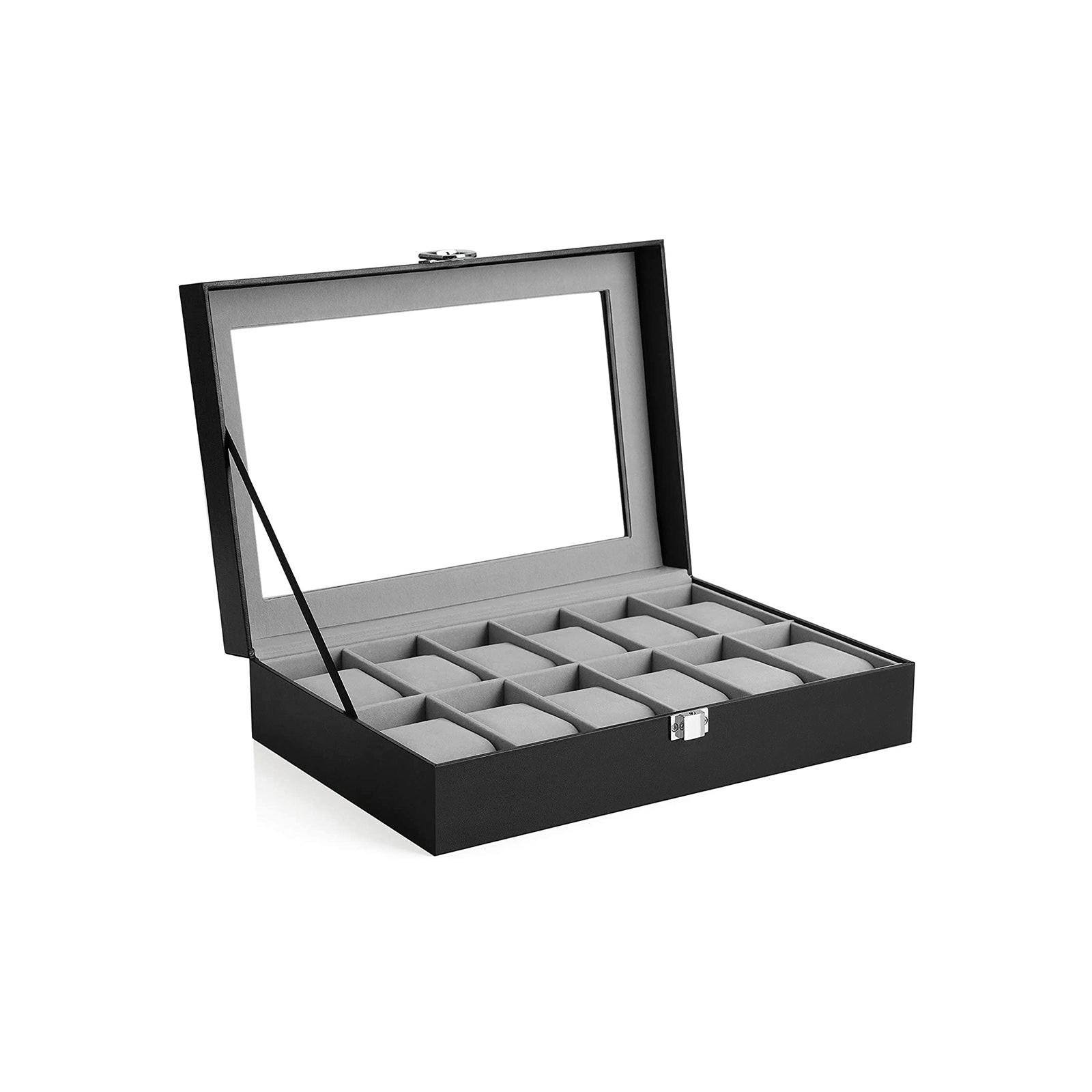 UHRENBOX Port Louis - Schwarz, Glas (18.6/8.5/32cm) - Hansiro