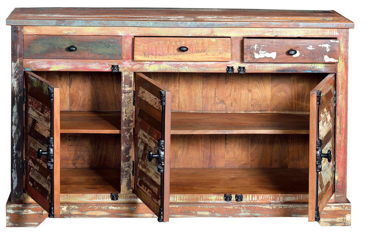 SIDEBOARD aus recyceltem Holz - Chromfarben, Holz (45/90/150cm) - Giner y Colomer