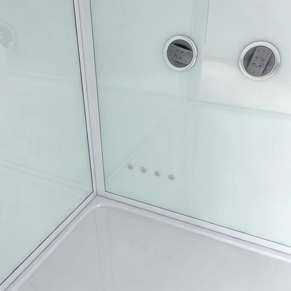 DAMPFDUSCHE DESIGN XL - XL - Weiß, Glas (130cm) - Home Deluxe