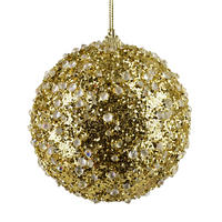 WEIHNACHTSKUGEL Santa Lila Styropor - Goldfarben, Kunststoff (10/10/10cm) - Mondex