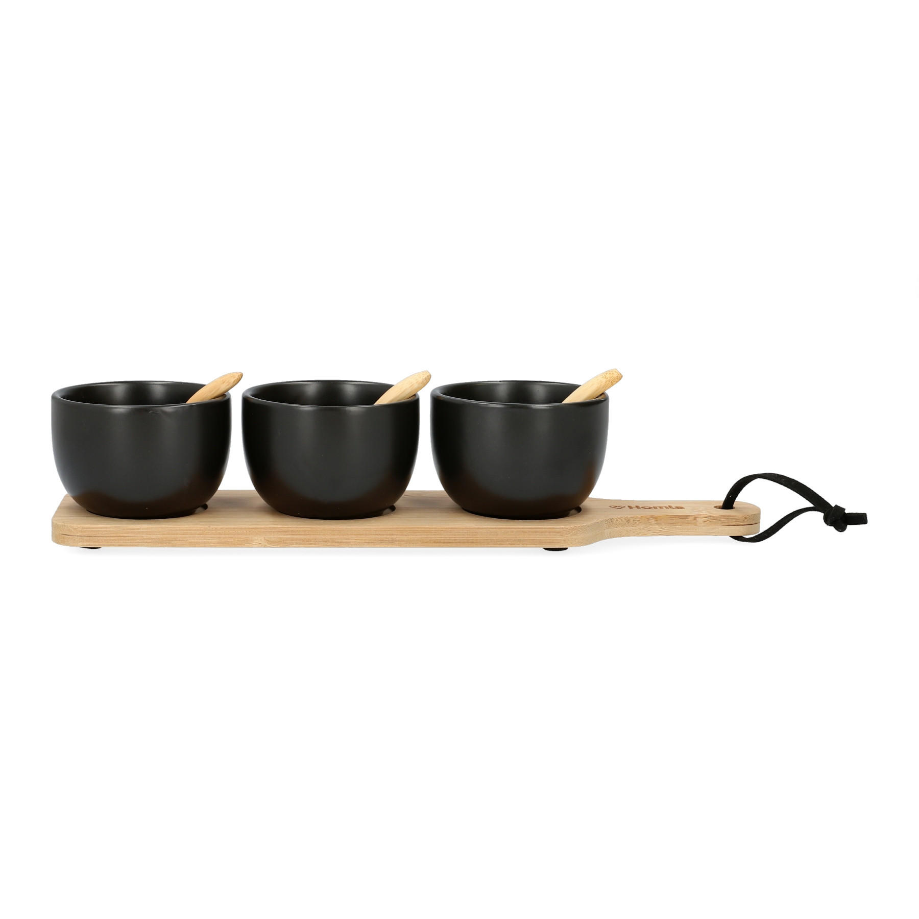 SERVIERSCHALENSET Fincan Schwarz 32/8 cm - Schwarz, Keramik (8/8/32cm) - Homla