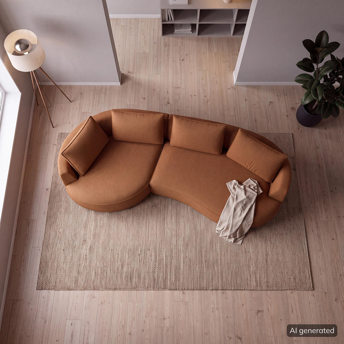BIGSOFA - Beige/Schwarz, Kunststoff/Textil (322/82/154cm) - home24