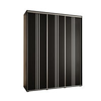 SCHWEBETÜRENSCHRANK 235,2/200/45 3-türig - Silberfarben/Schwarz, Holz/Metall (200/235/45cm) - Abiks Möbel