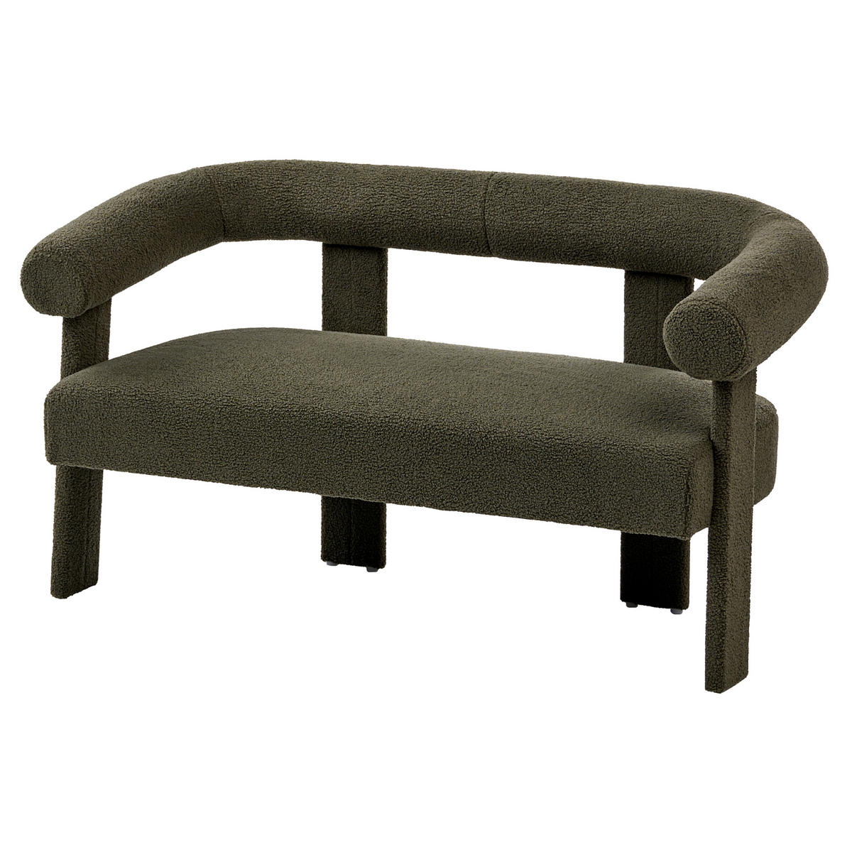 2-SITZER-SOFA Bouclé Dunkelgrün Ilbro - Grün, Textil (138/76/68cm) - Beliani