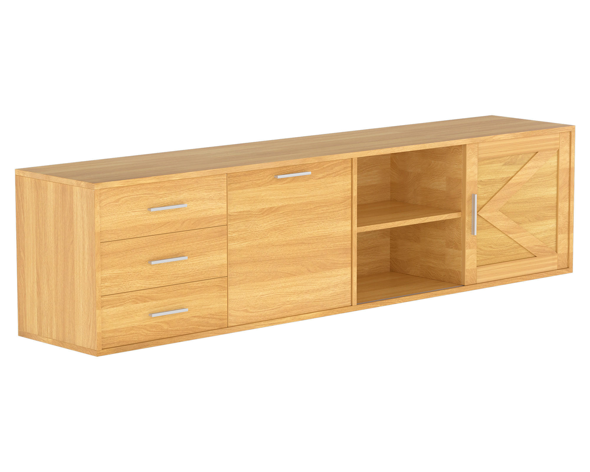 TV-SCHRANK in 180/45/35 cm - Naturfarben, Holzwerkstoff (180/45/35cm) - HOMAVO