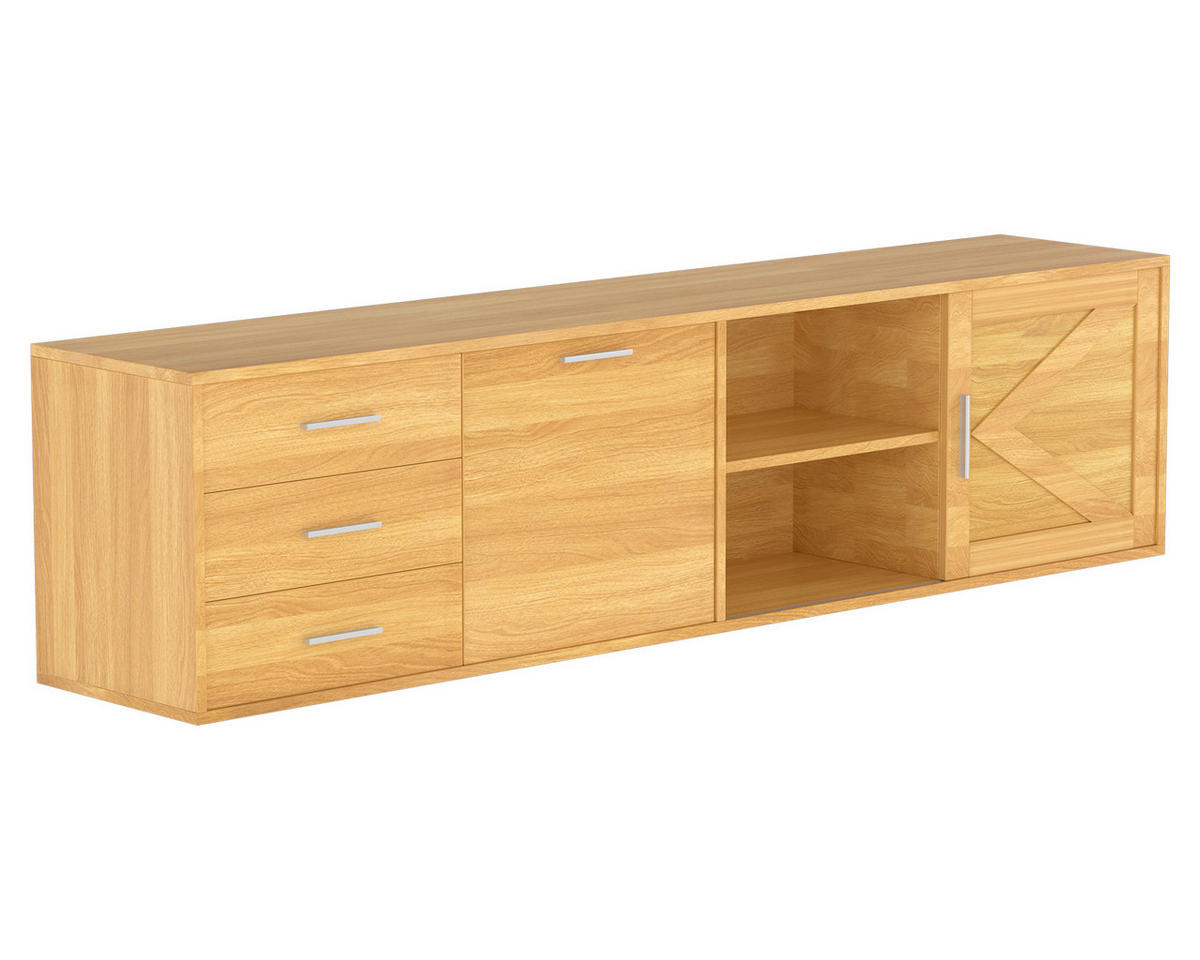 TV-SCHRANK in 180/45/35 cm - Naturfarben, Holzwerkstoff (180/45/35cm) - HOMAVO