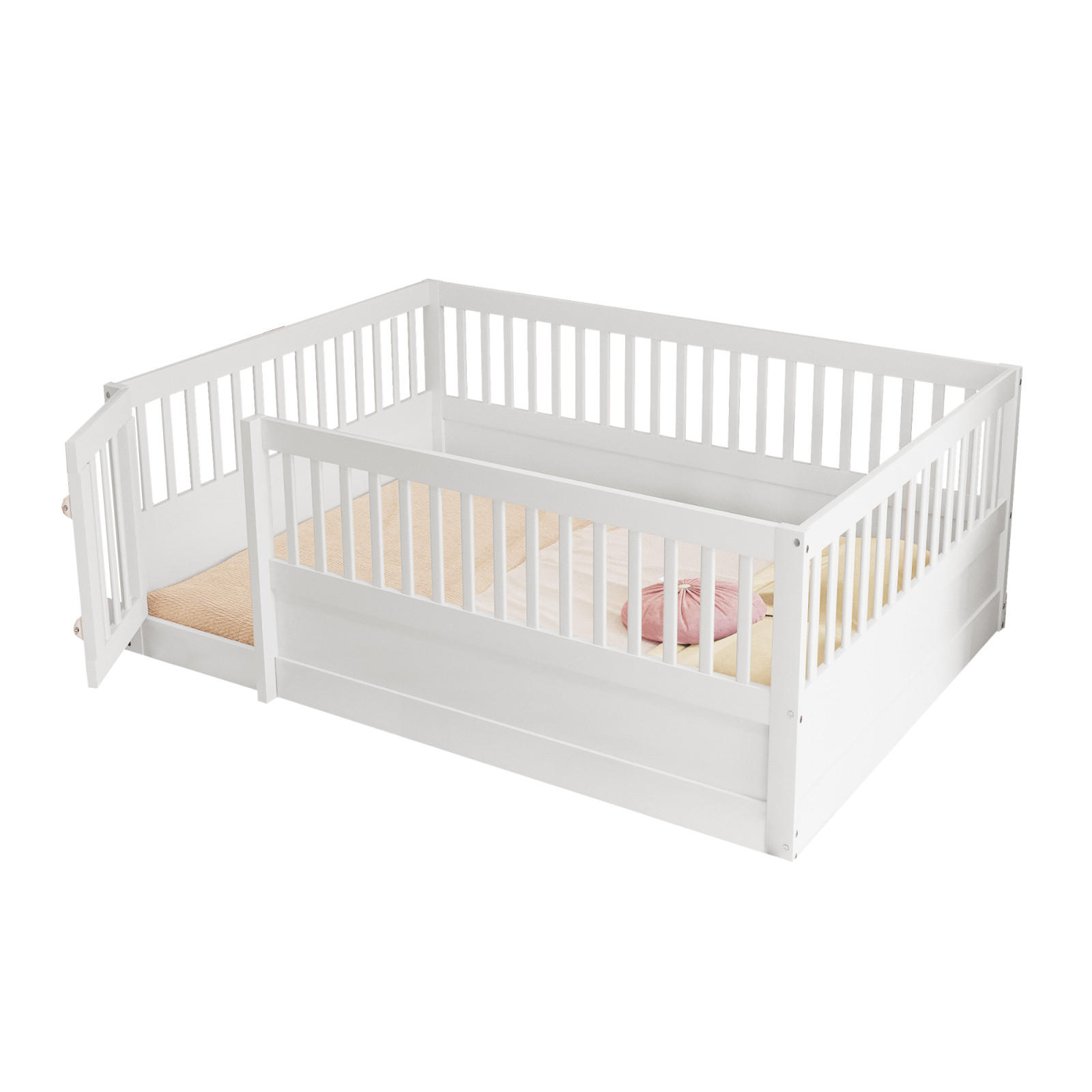 KINDERBETT 140x200 cm Holz Gitter weiß - Weiß, Holz (140/200cm) - LEBENLANG