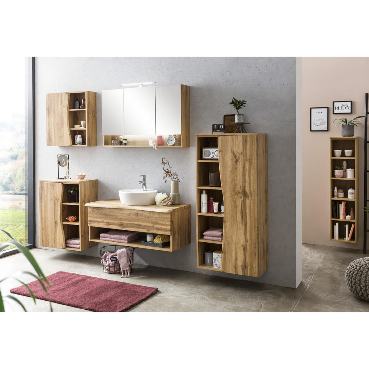 SPIEGELSCHRANK Kahla-03 - Braun, Holzwerkstoff (100/64/20cm) - Lomado