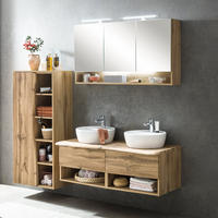 BADMÖBEL-SET 3-TLG. Kahla-03 - Braun, Holzwerkstoff (201/200/52cm) - Lomado