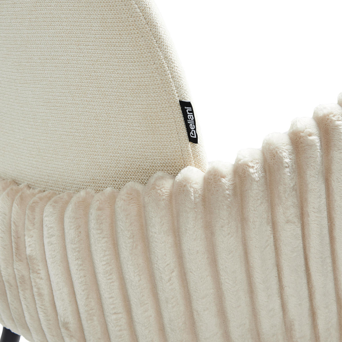 ESSZIMMERSTUHL 2er-Set Hellbeige Amity - Beige/Schwarz, Textil (50/84/56cm) - Beliani