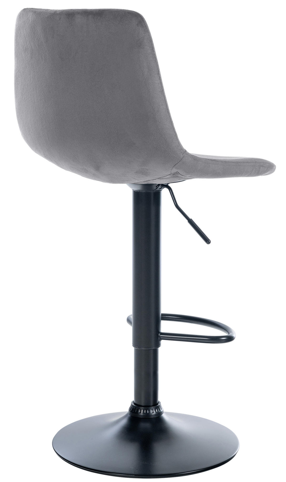 BARHOCKER 2er Set Samt dunkelgrau - Dunkelgrau/Schwarz, Textil/Metall (44/88/43cm) - CLP