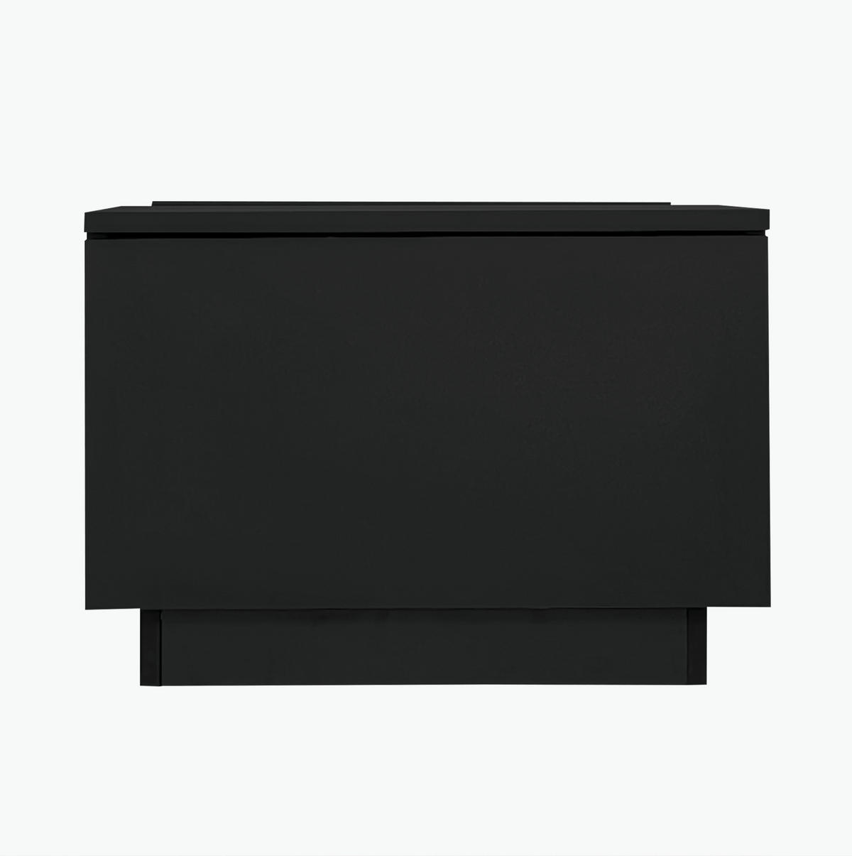COUCHTISCH aus Spanplatte 100x50x35,5 cm Schwarz mit Glaseinsätzen, LED-Beleuchtung und 2 Schubladen - Schwarz, Holzwerkstoff (100/50/35.5cm) - IVMEU