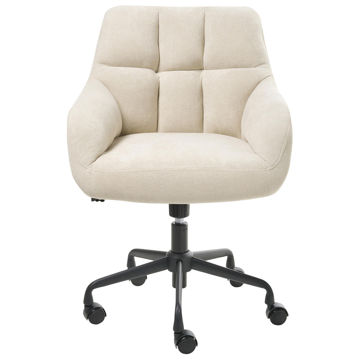 SCHREIBTISCHSTUHL Samtstoff Hellbeige Palmdale - Beige, Textil (58/87/61cm) - Beliani