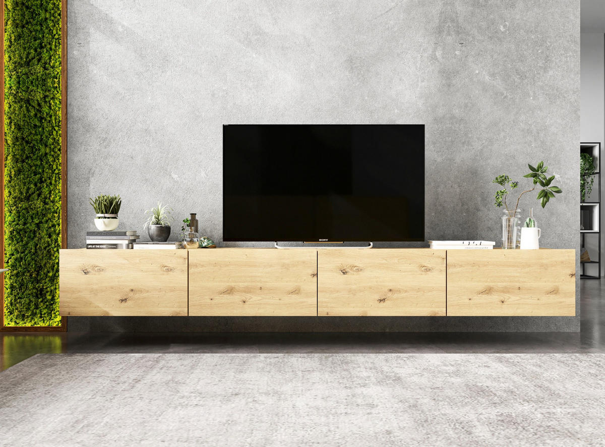 TV-LOWBOARD 2-er Set Enjoy Eiche Artisan Matt Loft 120 cm - Eiche Artisan, Holzwerkstoff (240/37/35cm) - Meble Lindner