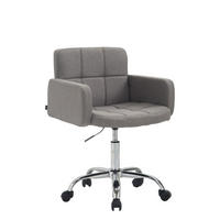 ARBEITSHOCKER Lausanne Stoff grau - Grau, Metall (60/89/52cm) - TPFLiving
