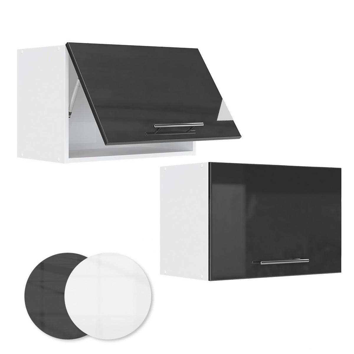 HÄNGESCHRANK Fame-Line Anthrazit Hochglanz 60 cm Flach - Schwarz Hochglanz/Anthrazit, Holzwerkstoff (60/40/34.1cm) - Vicco