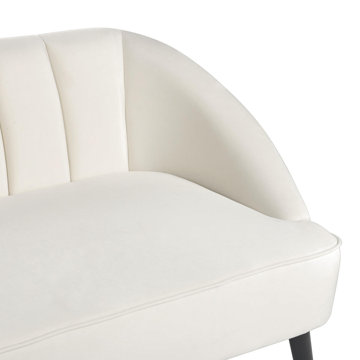 3-SITZER-SOFA Samtstoff cremeweiß Alsvag - Goldfarben/Schwarz, Textil (191/73/73cm) - Beliani