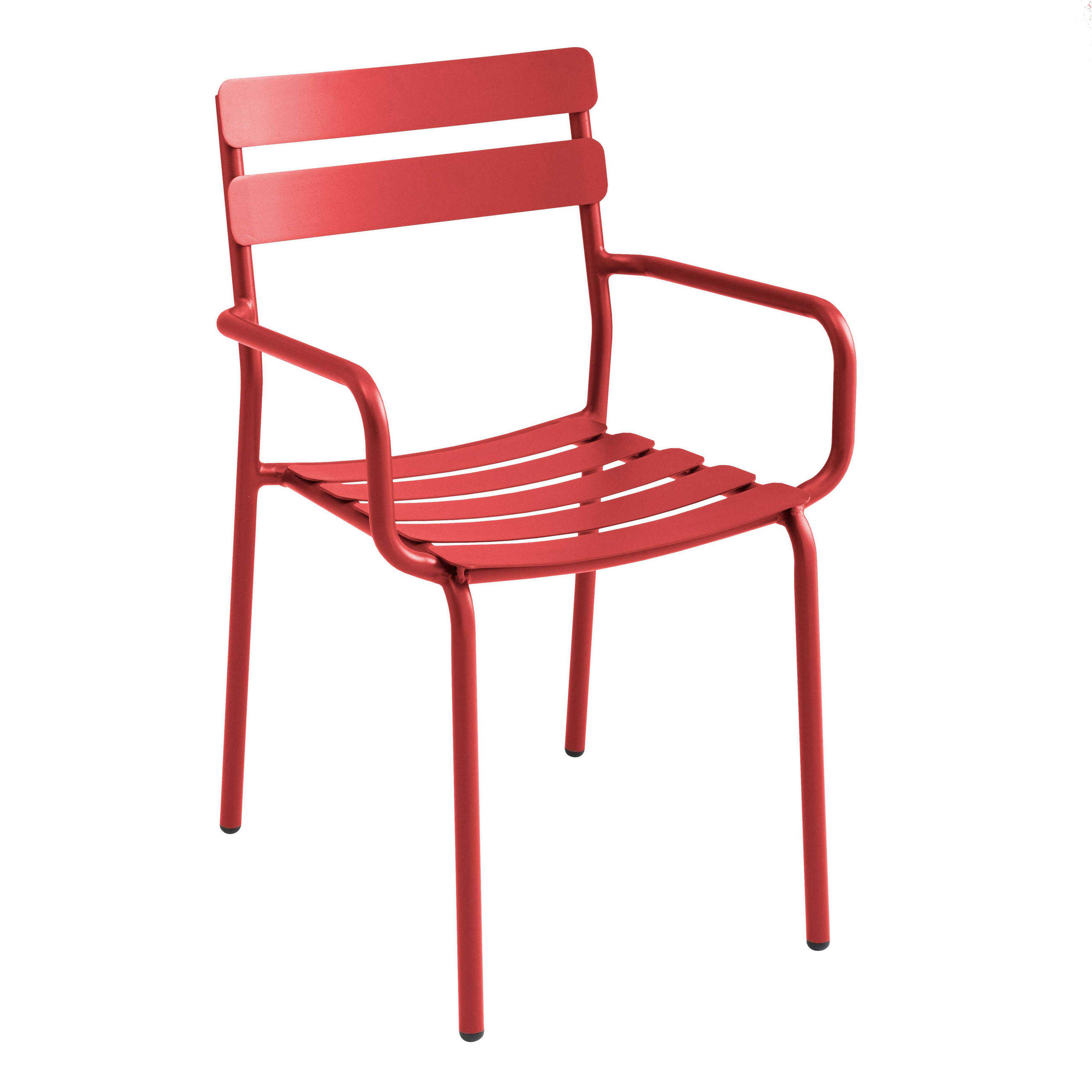 GARTENSTUHL aus Aluminium, Dunkelrot - Rot, Metall (46/84/55cm) - Oviala