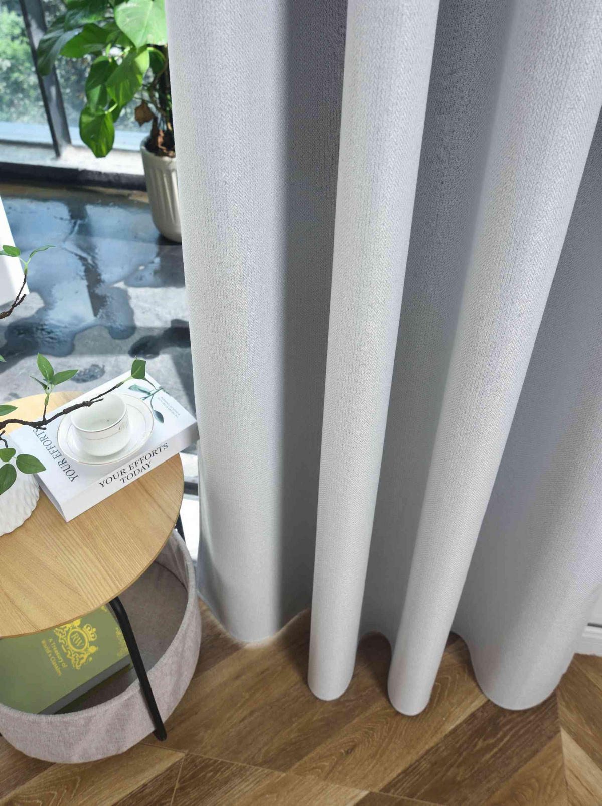 VORHANG 2ER SET »München Dark« HxB 225x145 cm Stein - Hellgrau, Textil (145/225cm) - Gardinenbox