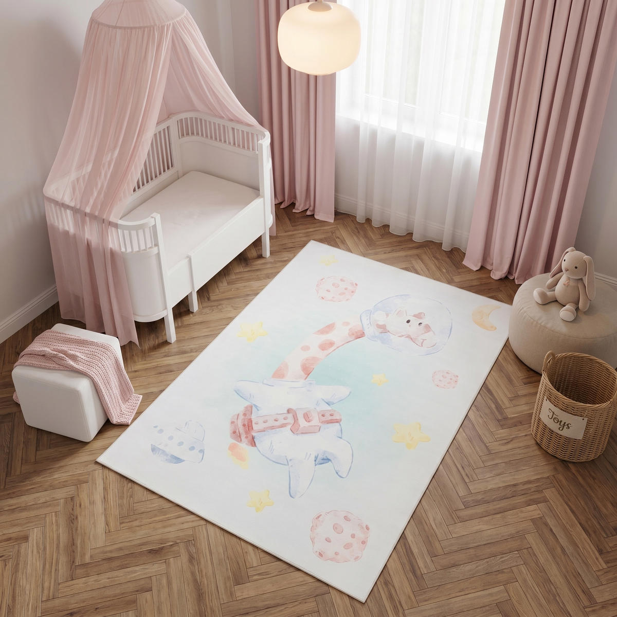 KINDERTEPPICH KIDS Rosa Tiere 160/230 cm - Rosa, Textil (160/230cm) - Tapiso