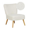 SESSEL Bouclé Weiß Vaasa - Hellbraun/Weiß, Textil (61/85/60cm) - Beliani