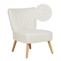 SESSEL Bouclé Weiß Vaasa - Hellbraun/Weiß, Textil (61/85/60cm) - Beliani