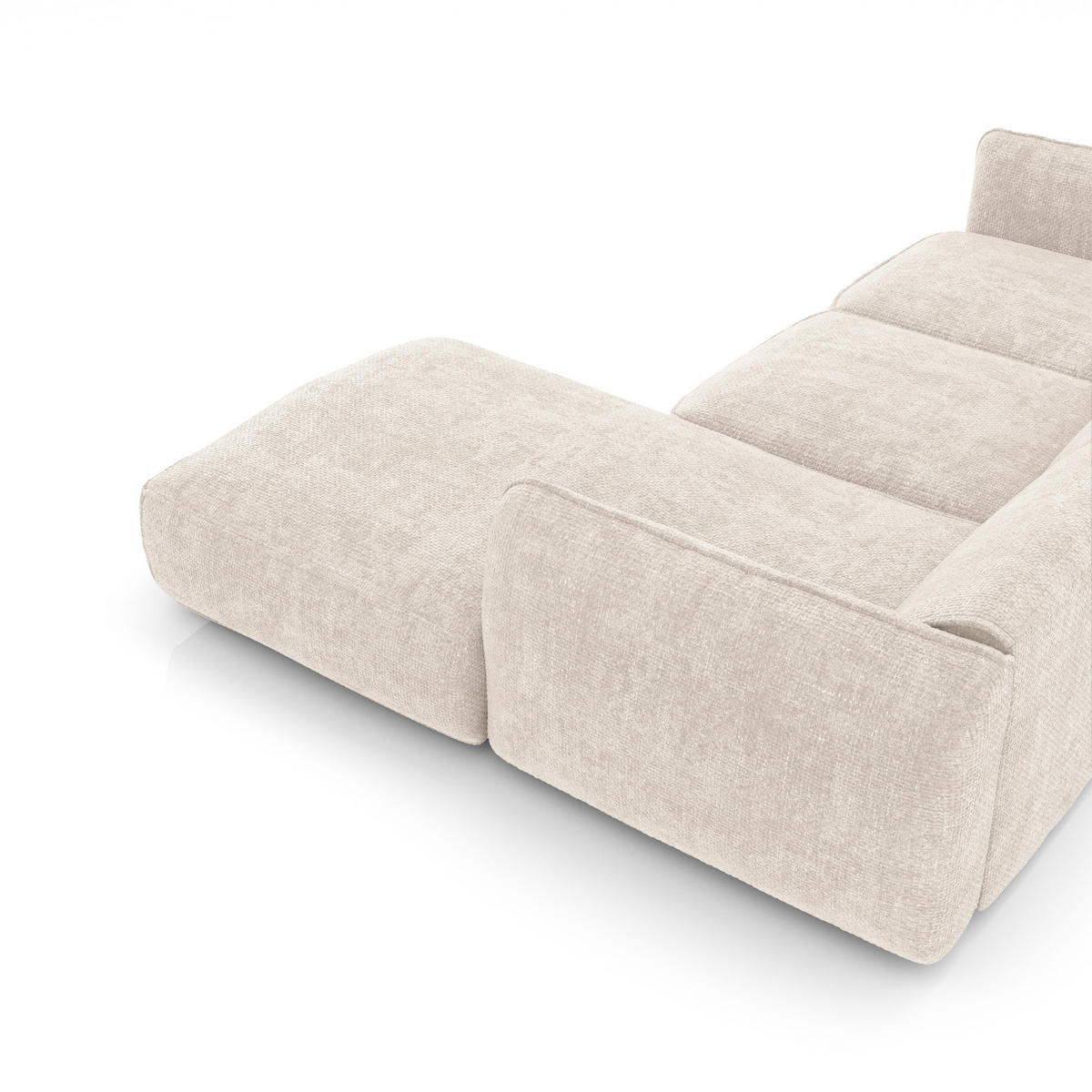 ECKSOFA RECHTS Rastervelours Creme 272cm - Creme, Textil (272/165cm) - Sia Home