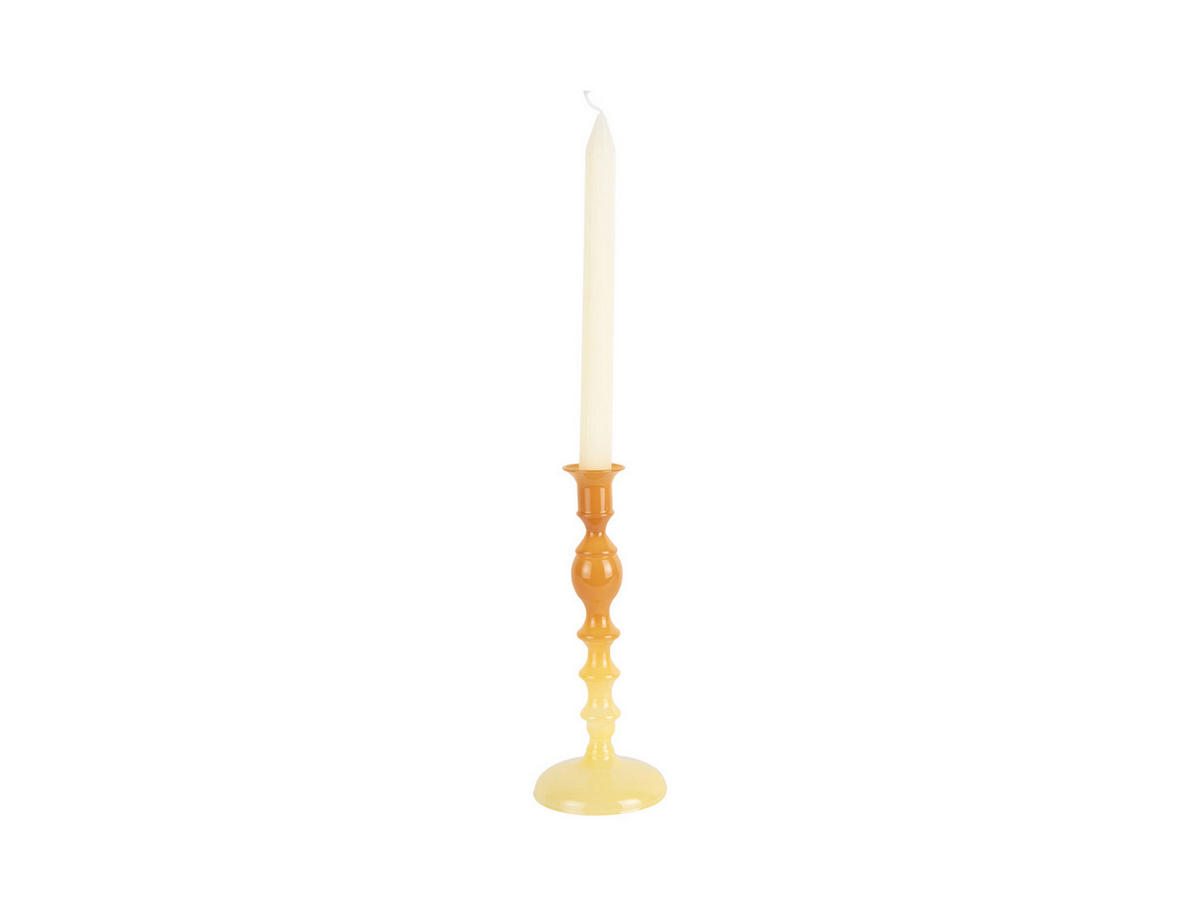 KERZENHALTER Grato Mecer Gelb 9/9/22.5 cm - Gelb, Glas (9/22.5/9cm) - Present Time