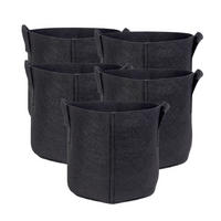 PFLANZSACK Vliesstoff 30/25 cm (5-tlg. Set) - Schwarz, Textil (25cm) - Intirilife