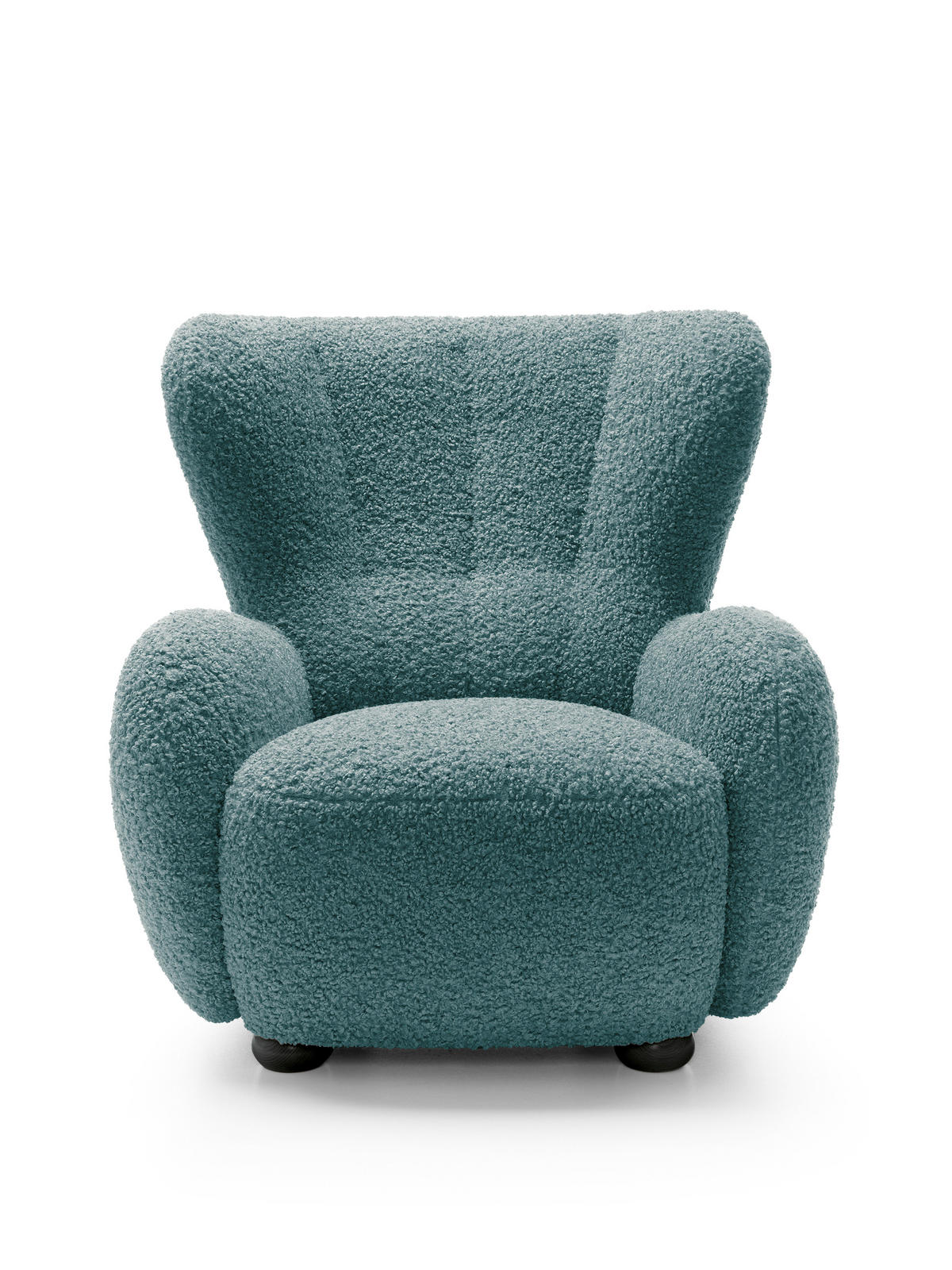 SESSEL MIST, Polstersessel Klassisch Loungesessel, Bucle-Stoff Blau - Blau, Holz/Holzwerkstoff (88/91/100cm) - MASSENO