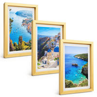 BILDER SET 3er Set - 20x30 cm Goldrahmen - Griechische Ansichten von Santorin Oia - Goldfarben, Kunststoff (20/30cm) - TULUP