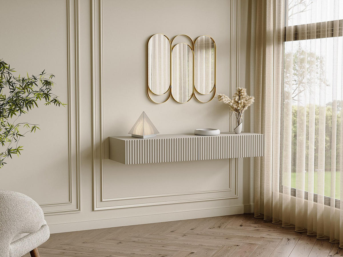 ART-DÉCO-FLÜGELSPIEGEL - Metall - 76 x 69,5 cm - Goldfarben - JICHIMI - Goldfarben, Metall (76/69.5/2.5cm) - Vente-Unique