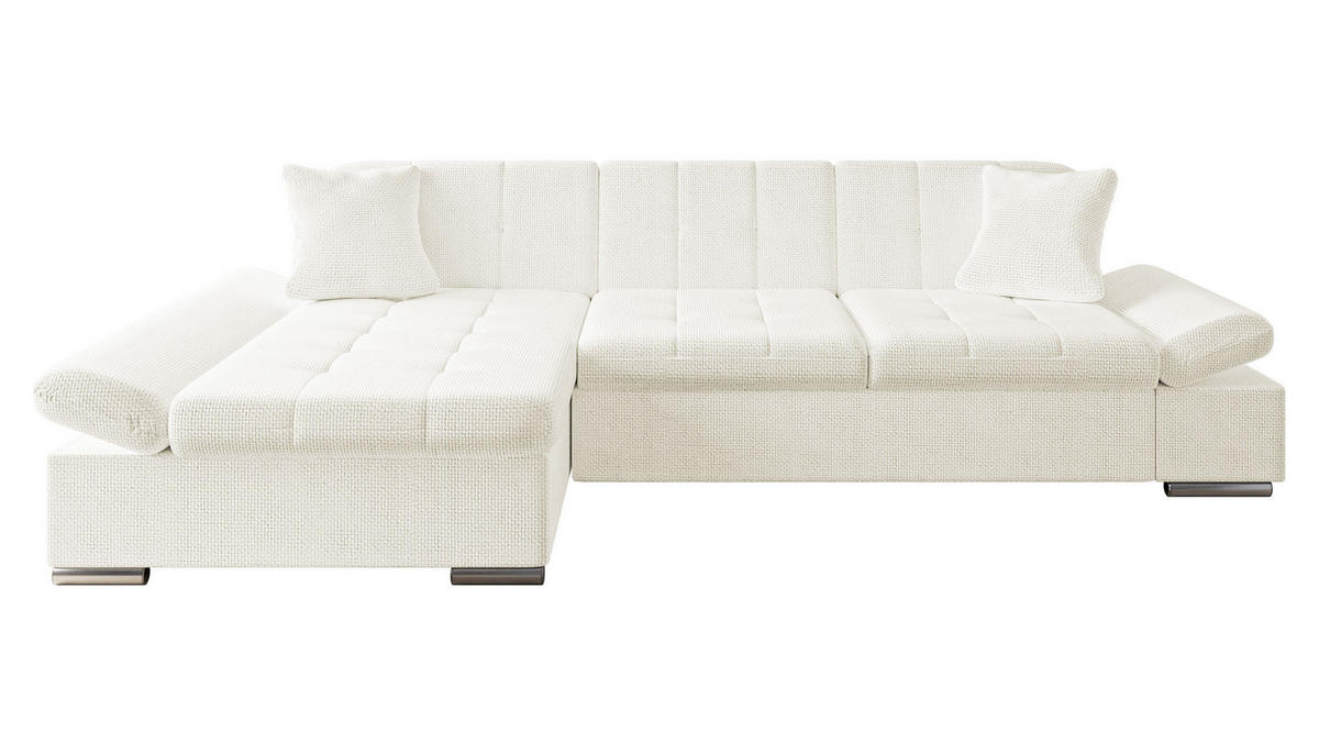 ECKSOFA Malwi, Seite: Links - Ecru, Holz/Textil (278/161cm) - MIRJAN24