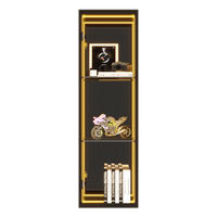 VITRINE in Schwarz Aufbewahrungsschrank mit verstellbare Einlegeböden, Scharniere mit Soft-Close-Funktion, 30/30/90 - Transparent/Naturfarben, Glas/Holzwerkstoff (30/90/30cm) - STILVORA
