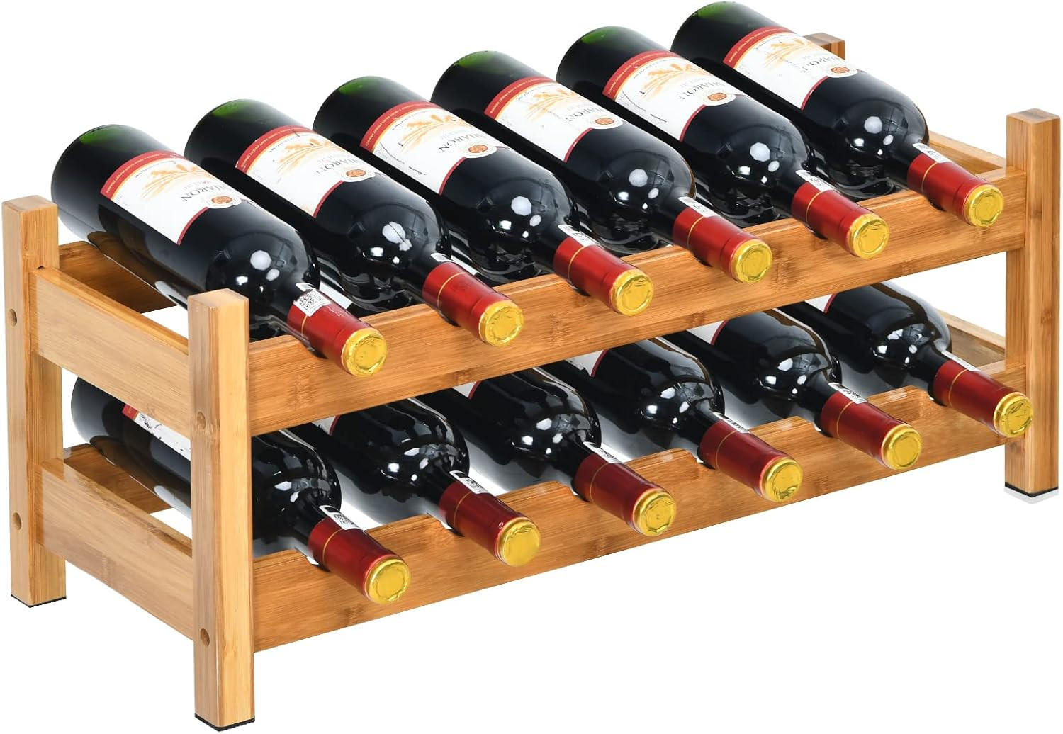 Costway Weinregal Natur 62x25x24 cm