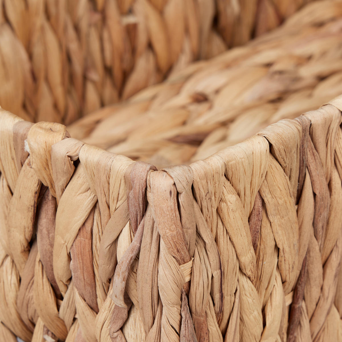 3XAUFBEWAHRUNGSKORB - Hellbraun, Textil/Metall (22/36/10cm) - Relaxdays