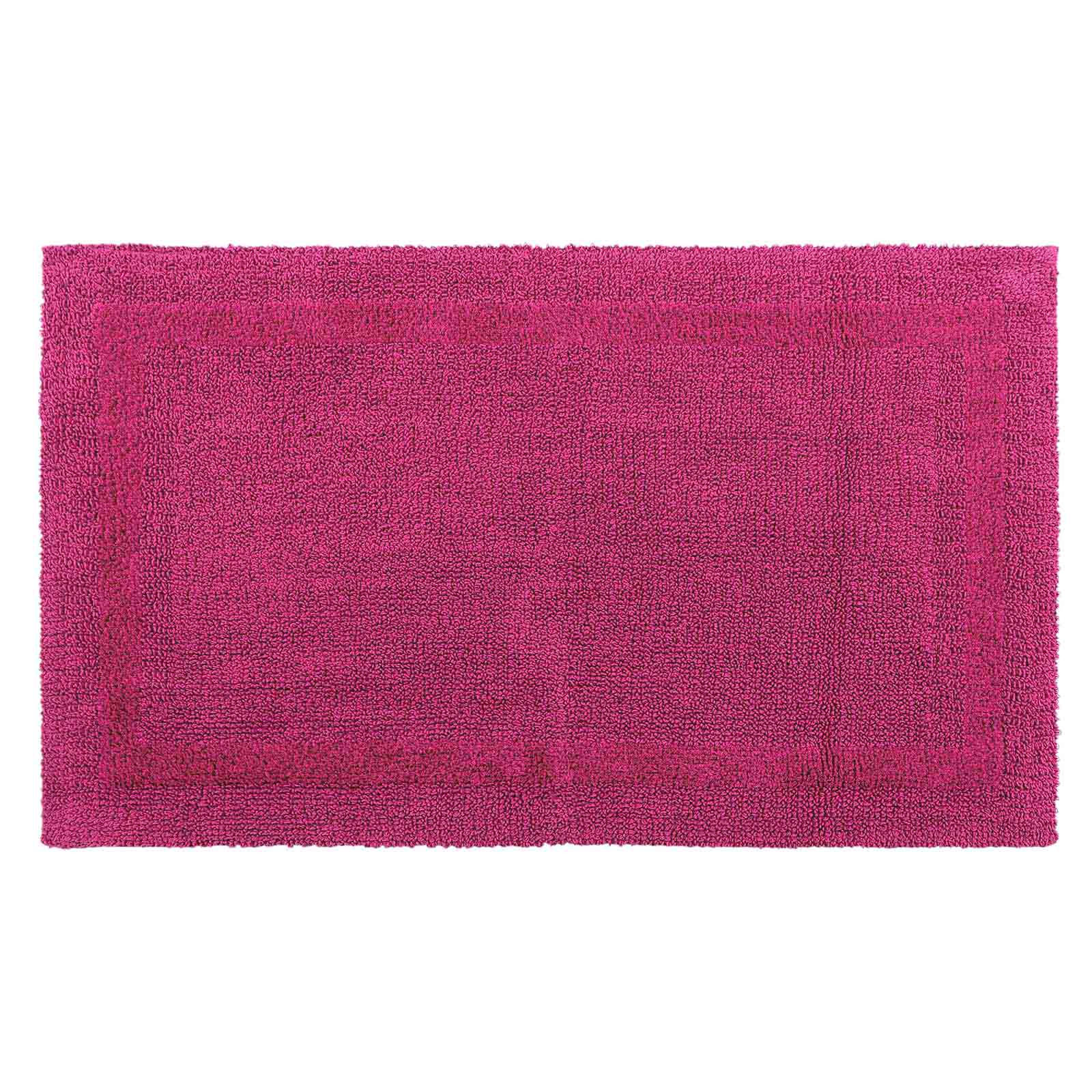 BADEMATTE 50/80 cm, 100% Baumwolle, wendbar - Magenta, Textil (50/80cm) - Homescapes