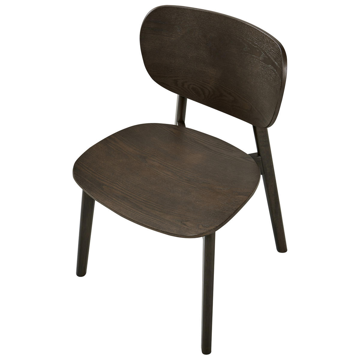 ESSZIMMERSTUHL 2er-Set Holz Dunkle Esche Overly - Dunkelbraun, Holz (49/80/47cm) - Beliani