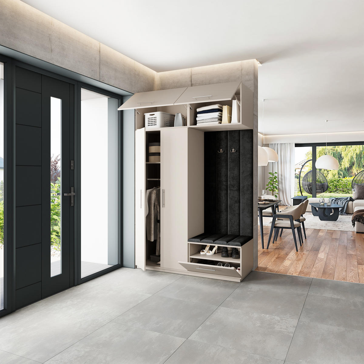 GARDEROBENSCHRANK REMA 150/240/60 cm Modern Kaschmir - Kaschmir, Holzwerkstoff (150/240/60cm) - MASSENO