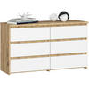 KOMMODE Eiche Artisan, Weiß 35x100x57 cm - Eiche Artisan/Weiß, Holzwerkstoff (100/57/35cm) - Akord