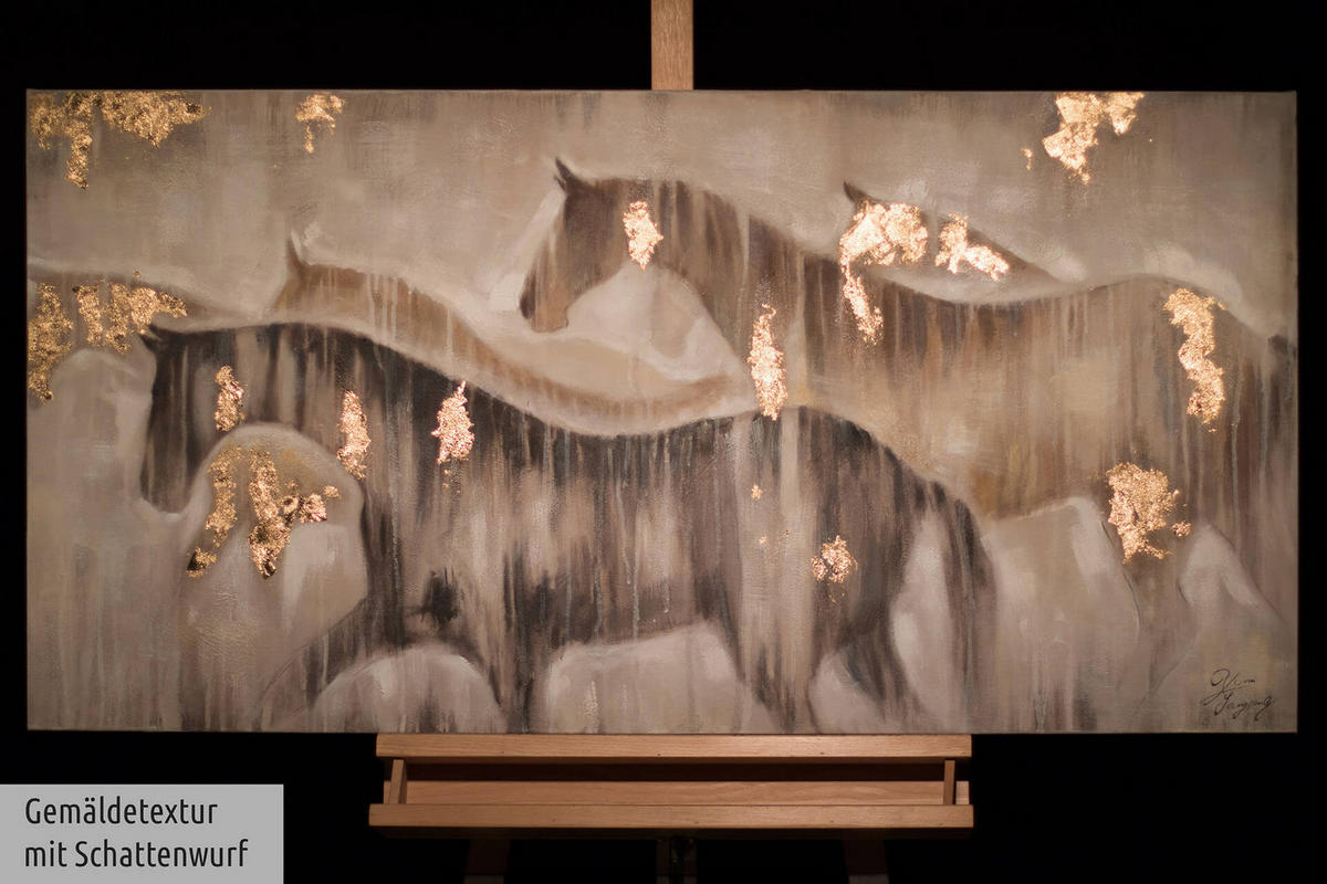 ACRYLBILD HANDGEMALT 120/60 cm - Beige/Braun, Holz/Textil (1.78/60cm) - KUNSTLOFT