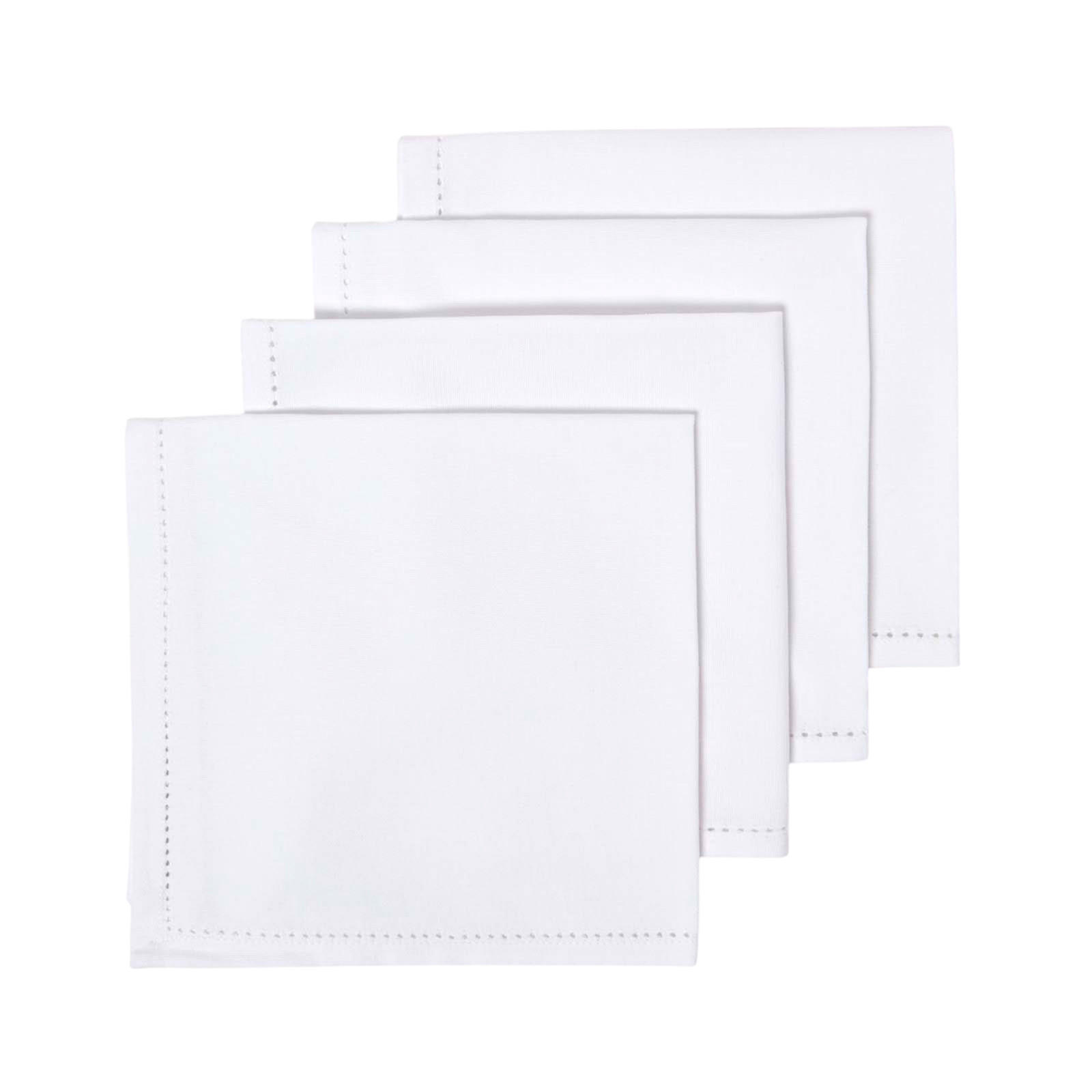 STOFFSERVIETTEN 4er-Set weiß 45/45 cm, 100% Baumwolle - Weiß, Textil (45/45cm) - Homescapes