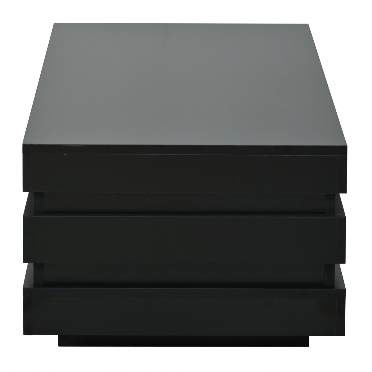 COUCHTISCH aus Spanplatte 100x50x35 cm in Schwarz mit LED-Beleuchtung - Schwarz, Holzwerkstoff (100/50/35cm) - Modfu