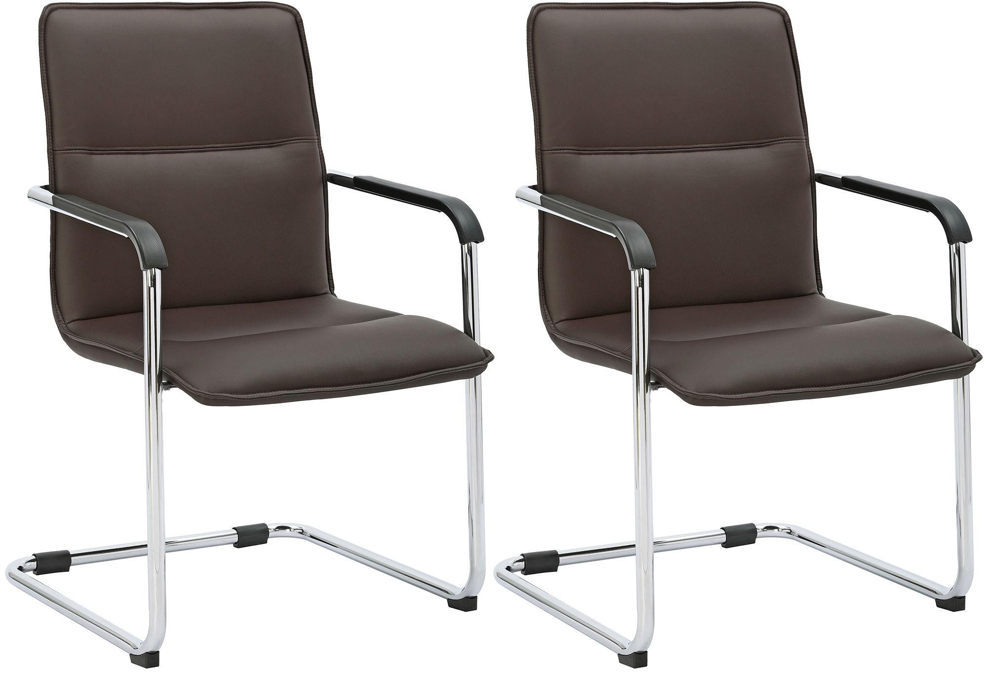 SCHWINGSTUHL 2 Lederlook Braun - Braun, Textil/Metall (57/92/59cm) - CLP
