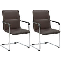 SCHWINGSTUHL 2 Lederlook Braun - Braun, Textil/Metall (57/92/59cm) - CLP