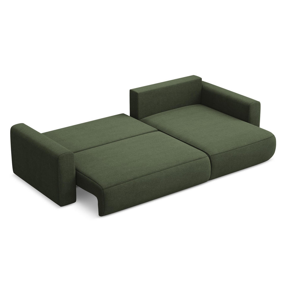 ECKSOFA mit Schlaffunktion Strukturstoff Stoff Grün - Schwarz/Olivgrün, Kunststoff/Textil (278/149cm) - LaMiaSofa