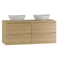 DOPPELWASCHTISCH 120.6cm Viggo Holz - Braun, Holzwerkstoff (120.6/52.2/46.5cm) - Petits-meubles