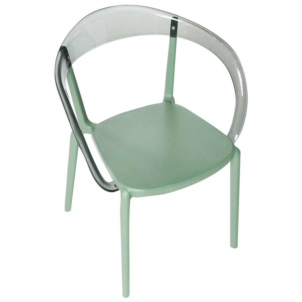 GARTENSTUHL 4er-Set stapelbar Grün Malevizi - Grün, Kunststoff (45/77/45cm) - Beliani