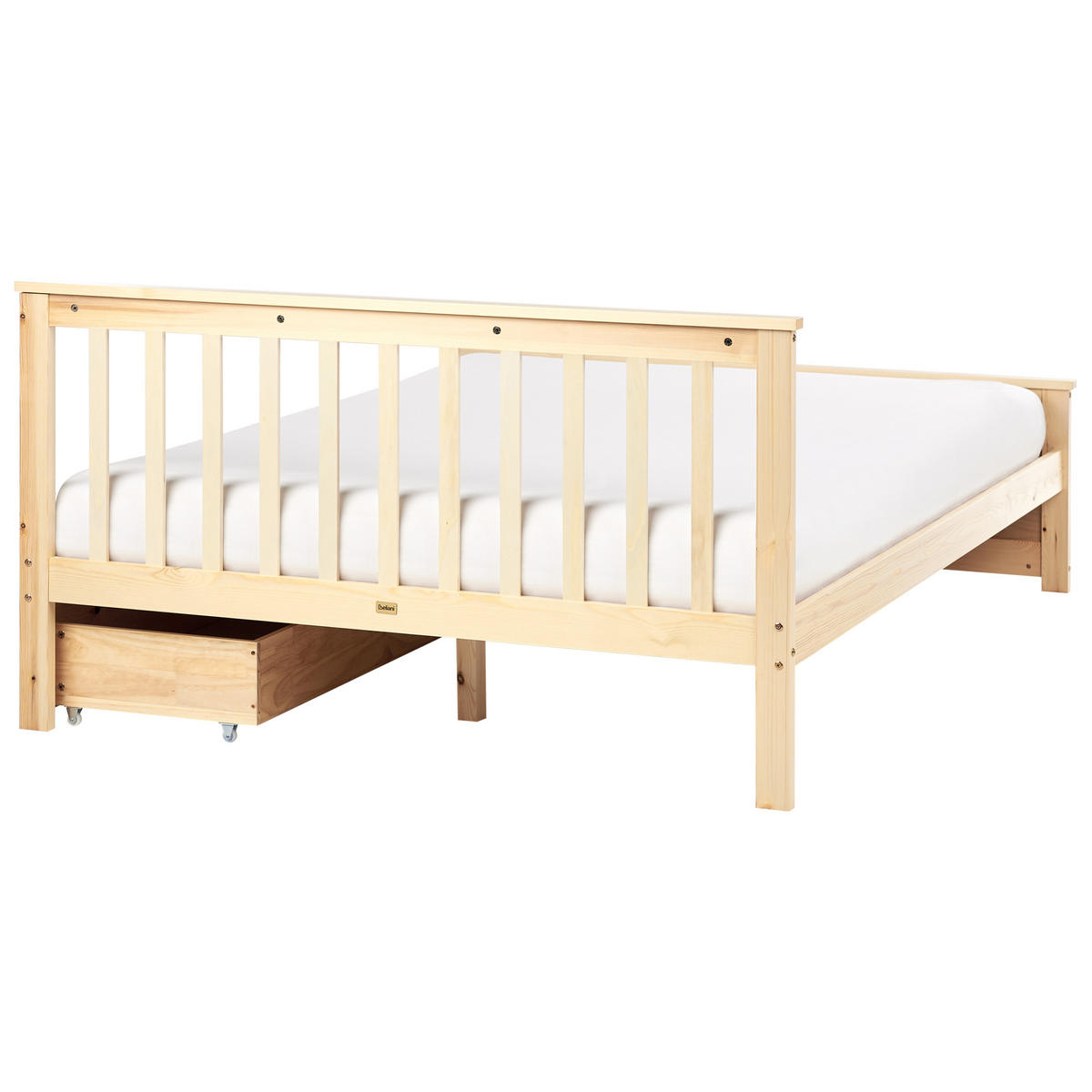 BETT mit Schubladen 140x200 cm Heller Holzfarbton Olendon - Hellbraun, Holz (140/200cm) - Beliani