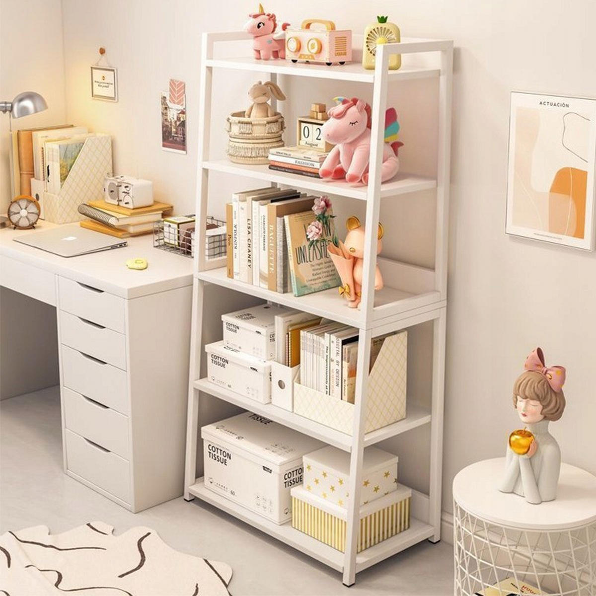 BÜCHERREGAL, weiß 60x30x120 cm - Weiß, Holzwerkstoff (60/120/30cm) - Rexo